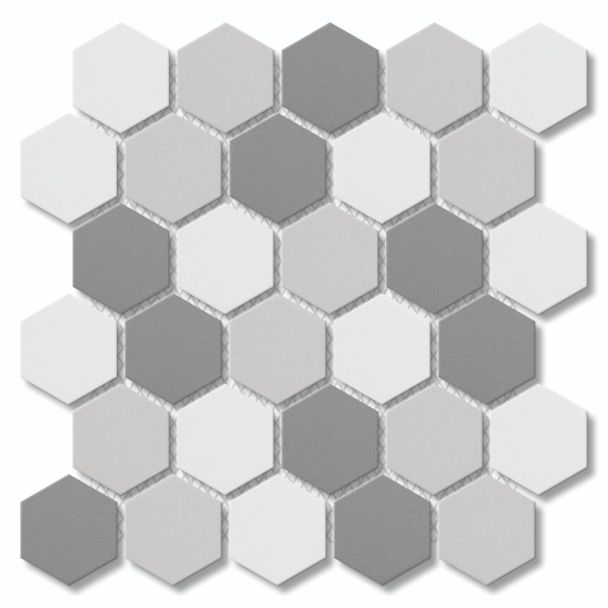 Hexagon Light Grey Mix
